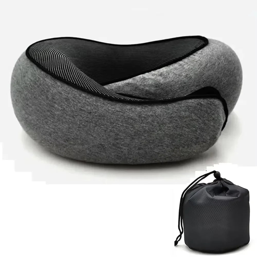 Memory Foam Neck Pillow – U-Shaped Ergonomic Travel Pillow with Adjustable Support for Airplane, Car