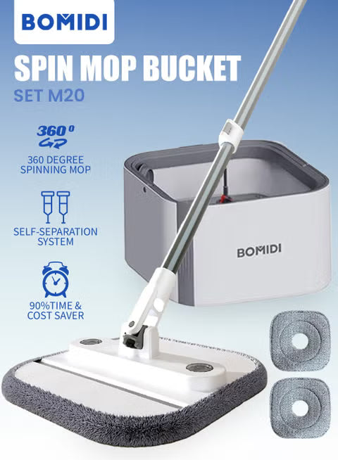 Spin Mop Bucket Set, 360 Degree Foldable Spinning Mop