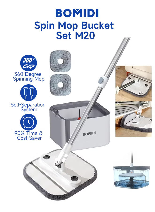 Spin Mop Bucket Set, 360 Degree Foldable Spinning Mop