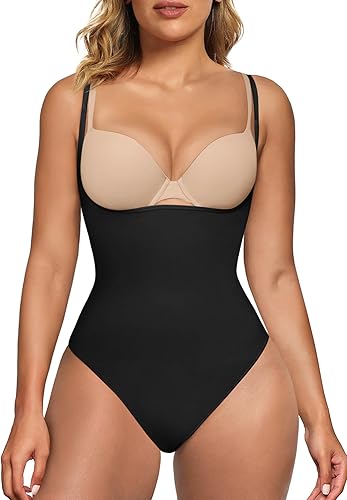 Women’s Open-Bust Bodysuit – Seamless Mid-Thigh Shapewear with Tummy Control