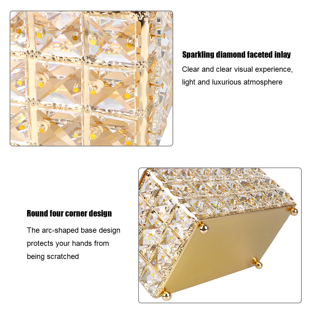 Bedroom Office Hotel Cafe Coffee Bar Napkin Box Crystal Cube Tissue Box European-style Napkin Dispenser Square