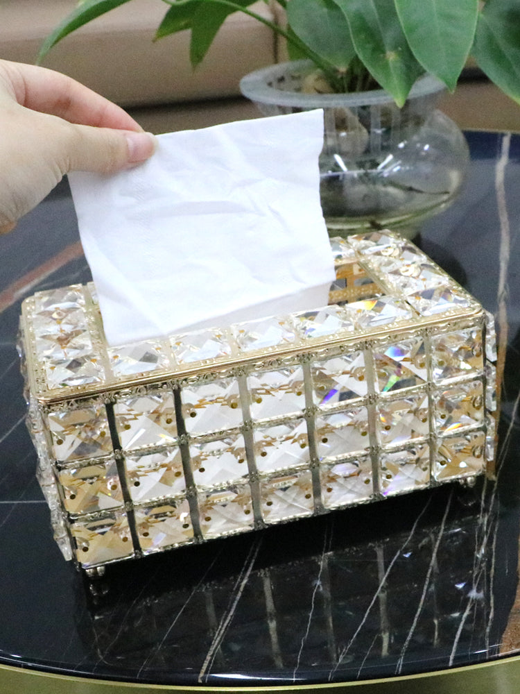 Bedroom Office Hotel Cafe Coffee Bar Napkin Box Crystal Cube Tissue Box European-style Napkin Dispenser Square