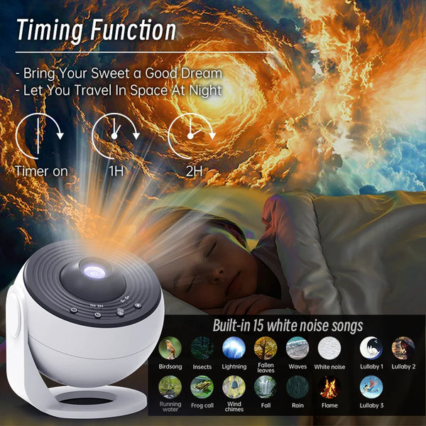 Galaxy Star Projector Night Light with Bluetooth & Wireless Remote Control