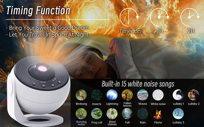 Galaxy Star Projector Night Light with Bluetooth & Wireless Remote Control