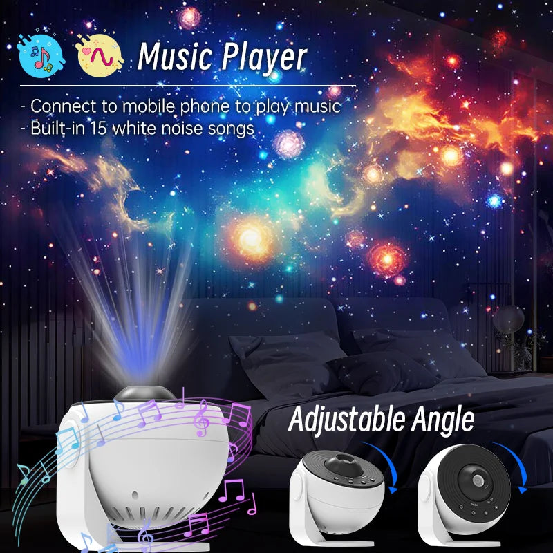 Galaxy Star Projector Night Light with Bluetooth & Wireless Remote Control