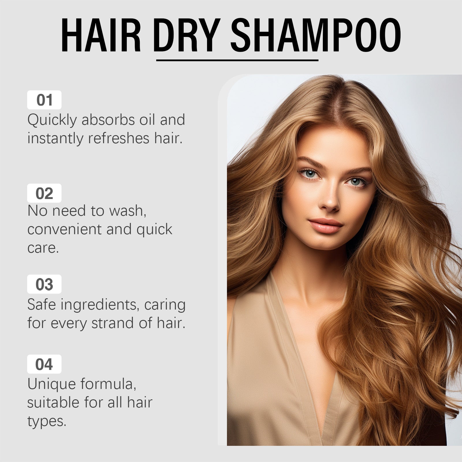 Dry Hair Shampoo Greasy Oil Control Fluffy Thickening Moisturizing Anti-Frizz Nourishing No Wash Styling Volumizing Hair Spray