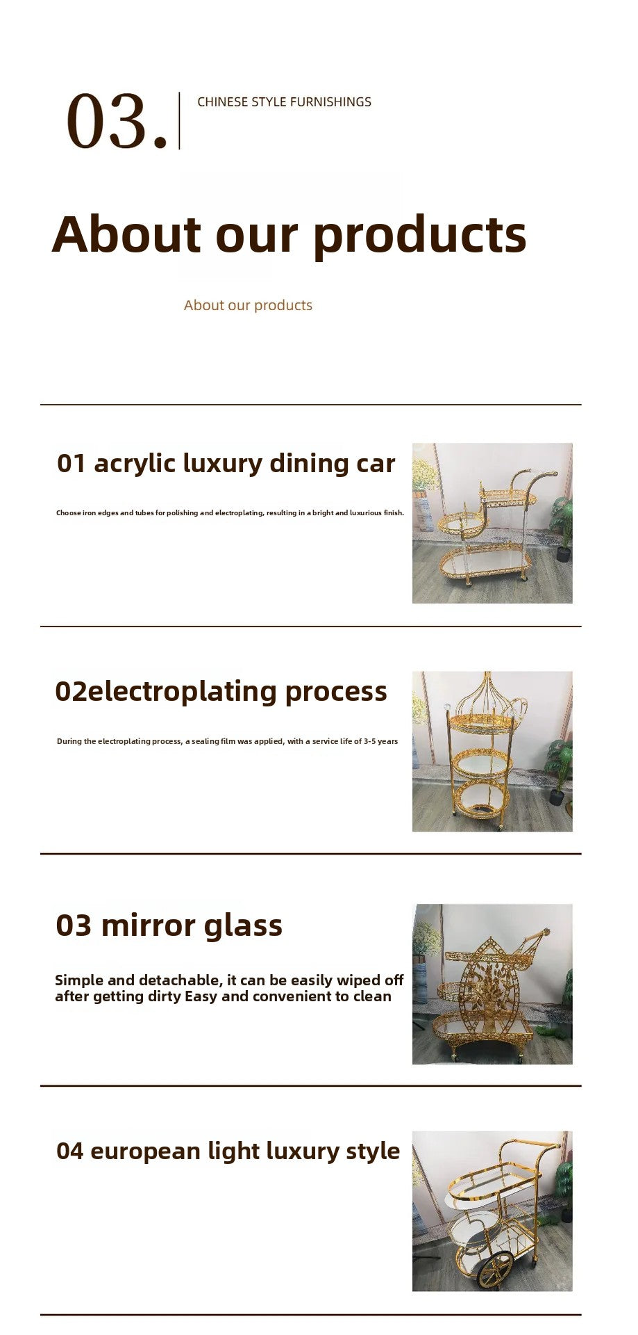 food truck trolley high-end metal glass light luxury retro food delivery dessert cart red wine mobile coffee table