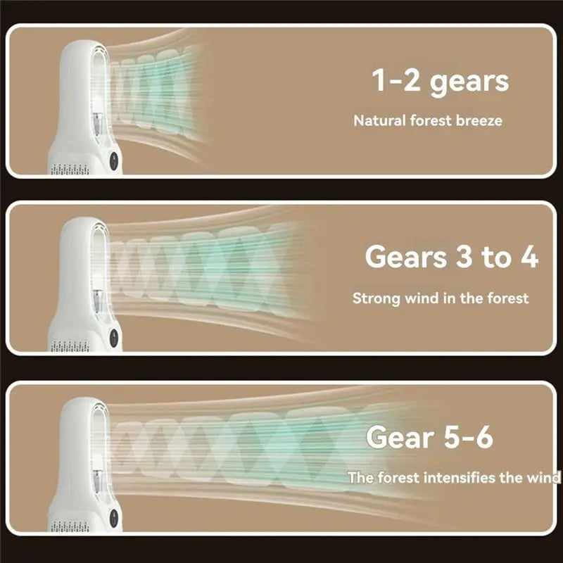 AEF3-3000Mah USB Fan Air Cooler Portable Humidifier Air Adjustment Fan Office Car Fan Bladeless Fan