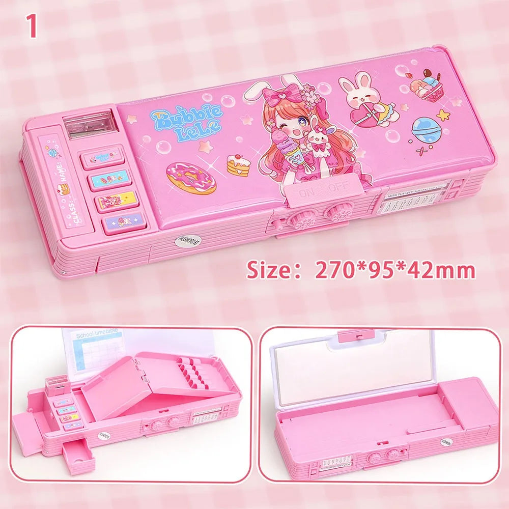 Pencil Box Storage Organizer Stationery Case Students