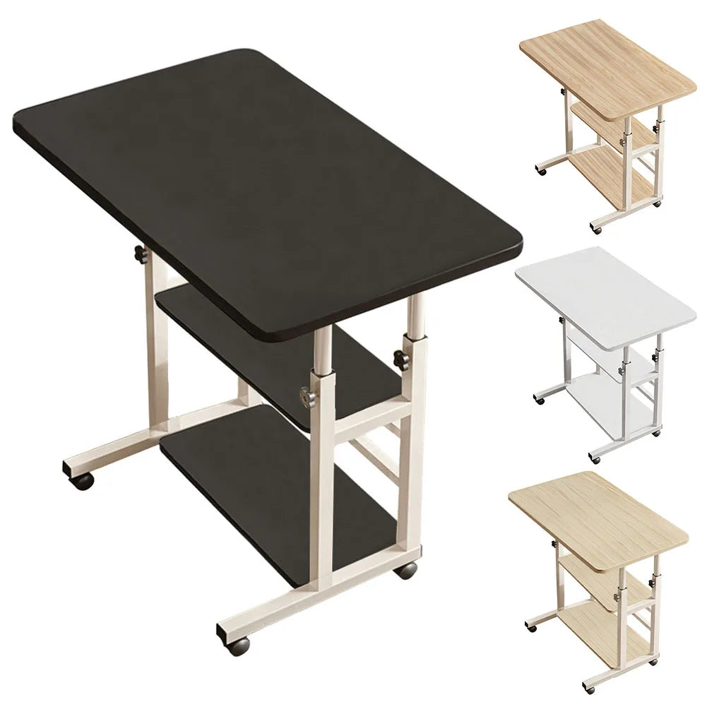 Height Adjustable Mobile Table Overbed Desk with Wheels Multi Color