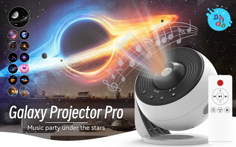 Galaxy Star Projector Night Light with Bluetooth & Wireless Remote Control