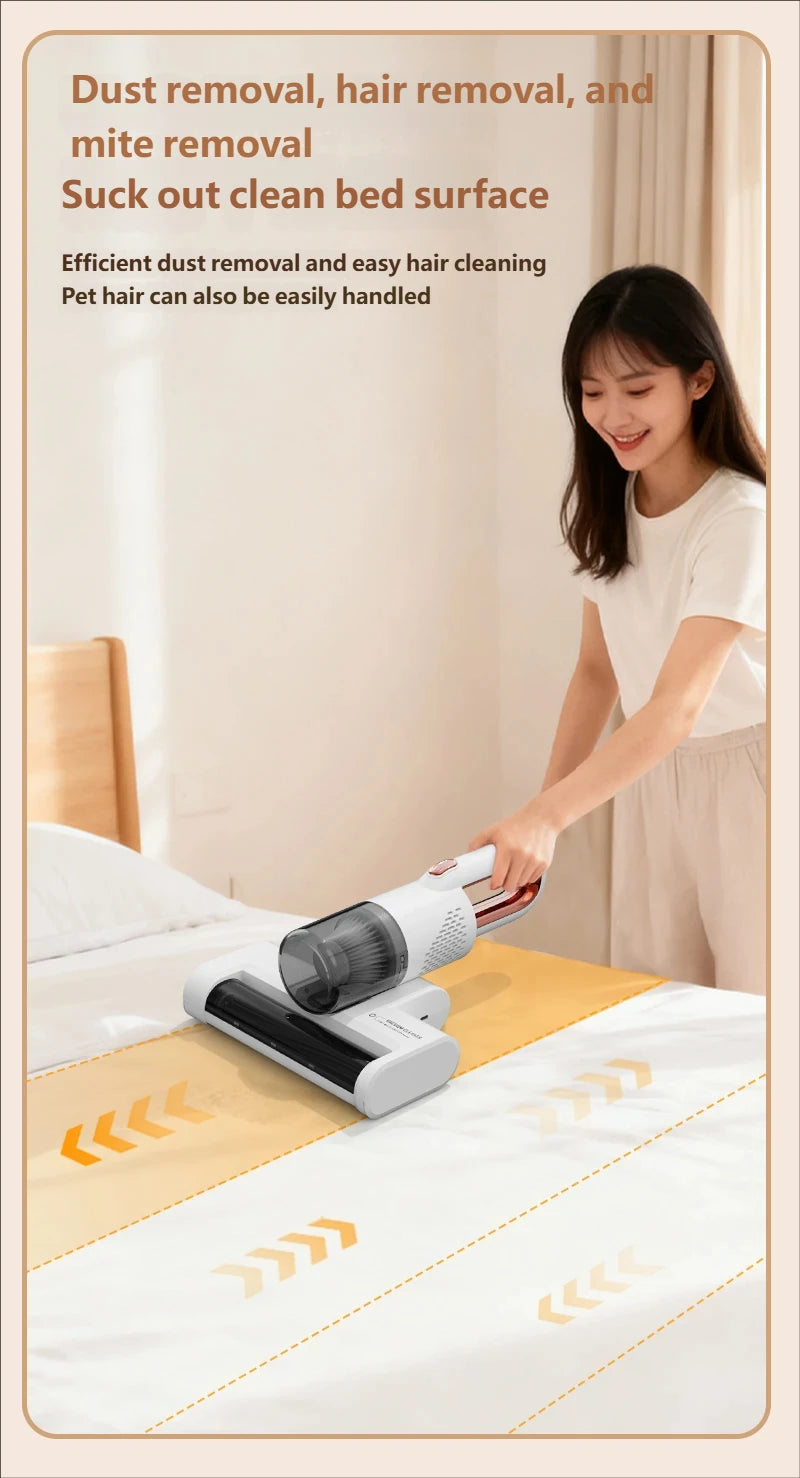 Portable Wireless Handheld Household Vacuum Cleaner Powerful UV HEPA Filter Mite Remover