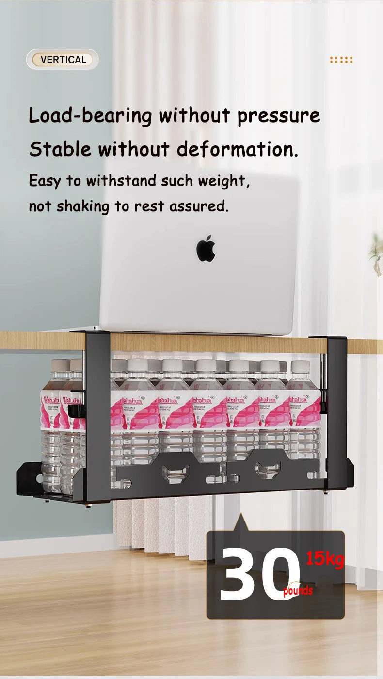 Telescopic Under-Desk Cable Management Tray – Metal Wire Organizer