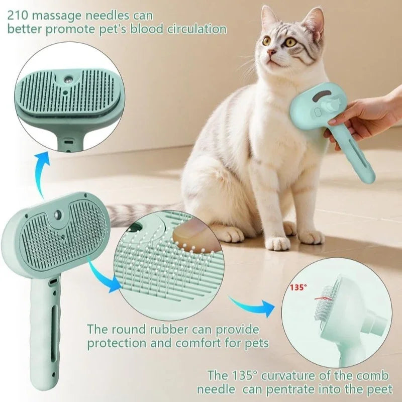 Pet Spray Hair Comb Professional Electric Hair Straightener Comb Brush For Cat Pet