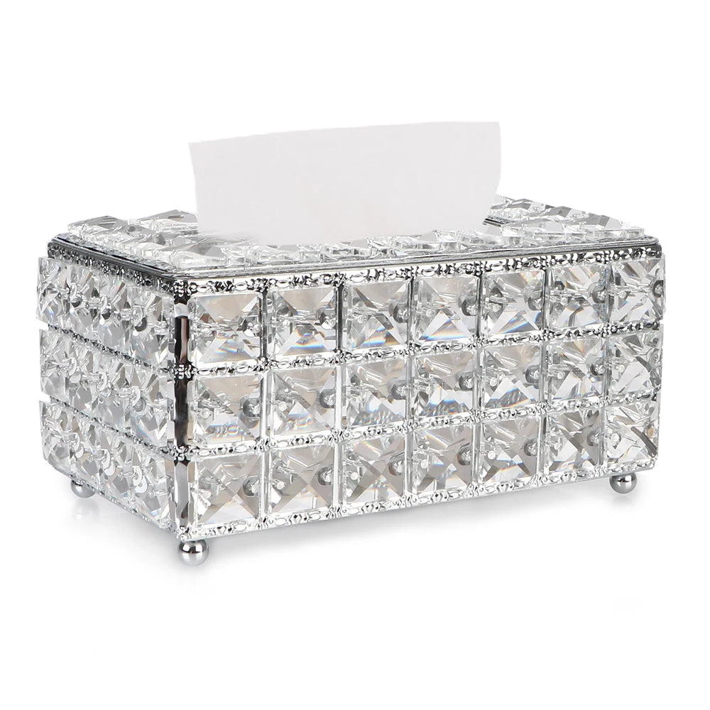 Bedroom Office Hotel Cafe Coffee Bar Napkin Box Crystal Cube Tissue Box European-style Napkin Dispenser Square