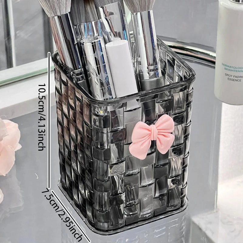 Clear Acrylic Makeup Brushes Storage Box Desk Cosmetic Organizer Lipstick Storage Nail Polish Display Stand Rack Jewelry Case