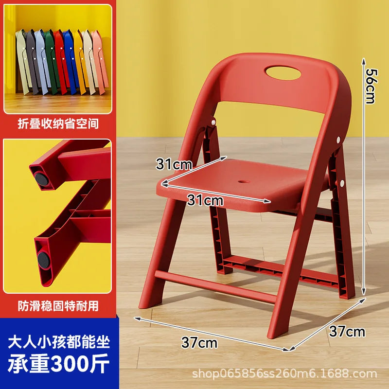 Folding Back Chair Small Bench Household Children's Non-slip Stool Thickened Living Room Shoe Changing Stool Kindergarten Chair