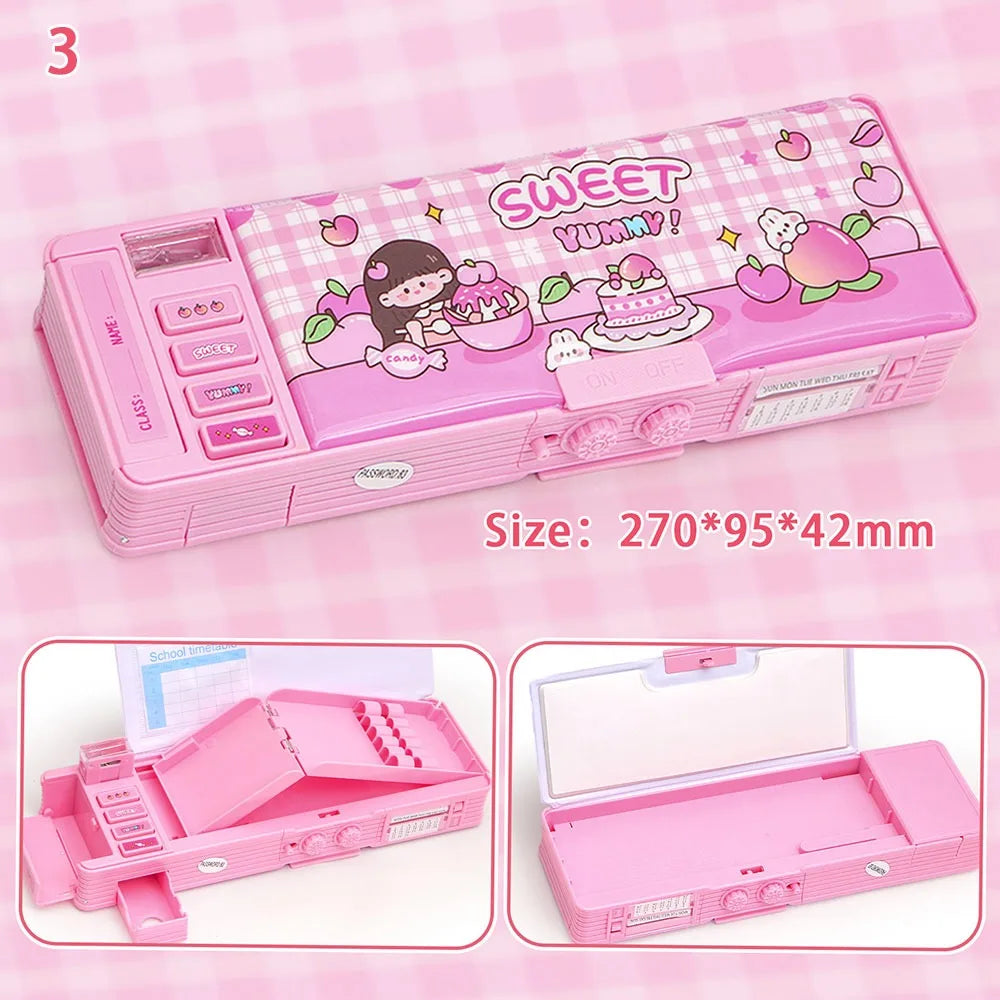 Pencil Box Storage Organizer Stationery Case Students