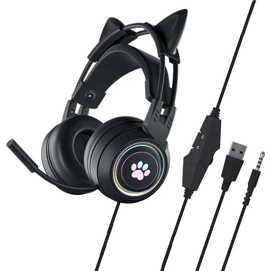 Cute Cat Ear Gaming Headphones