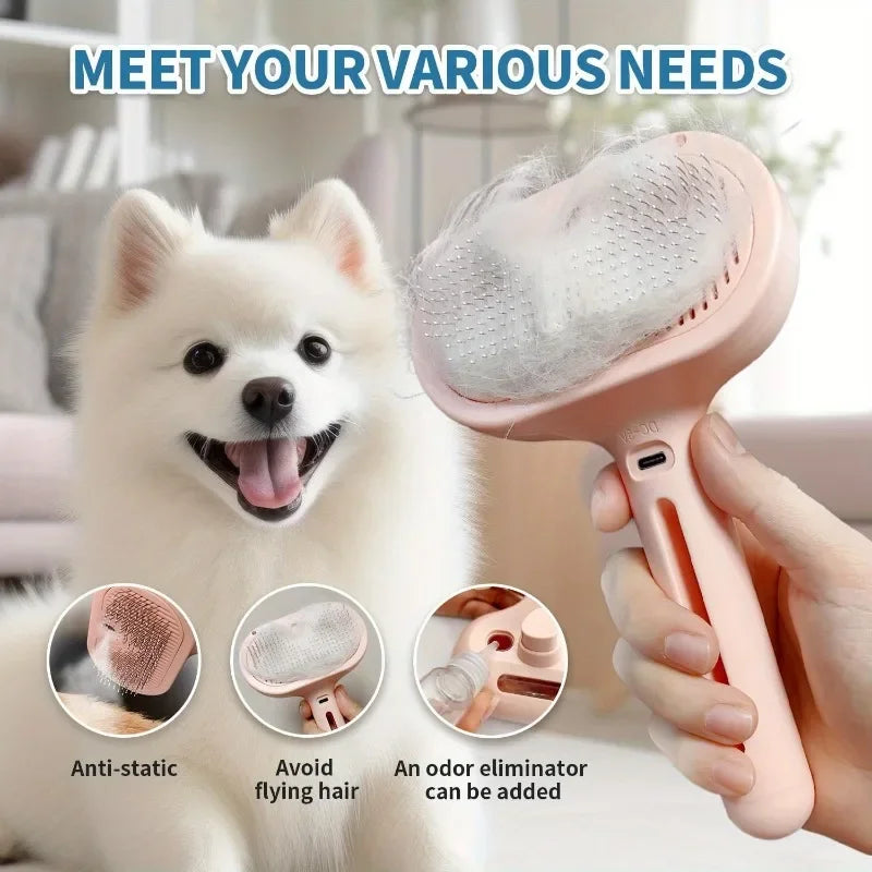 Pet Spray Hair Comb Professional Electric Hair Straightener Comb Brush For Cat Pet