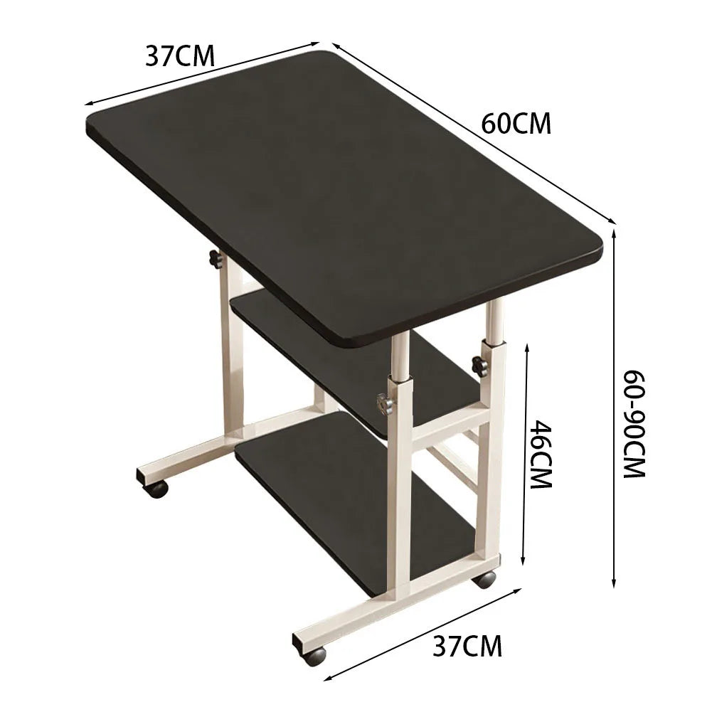 Height Adjustable Mobile Table Overbed Desk with Wheels Multi Color