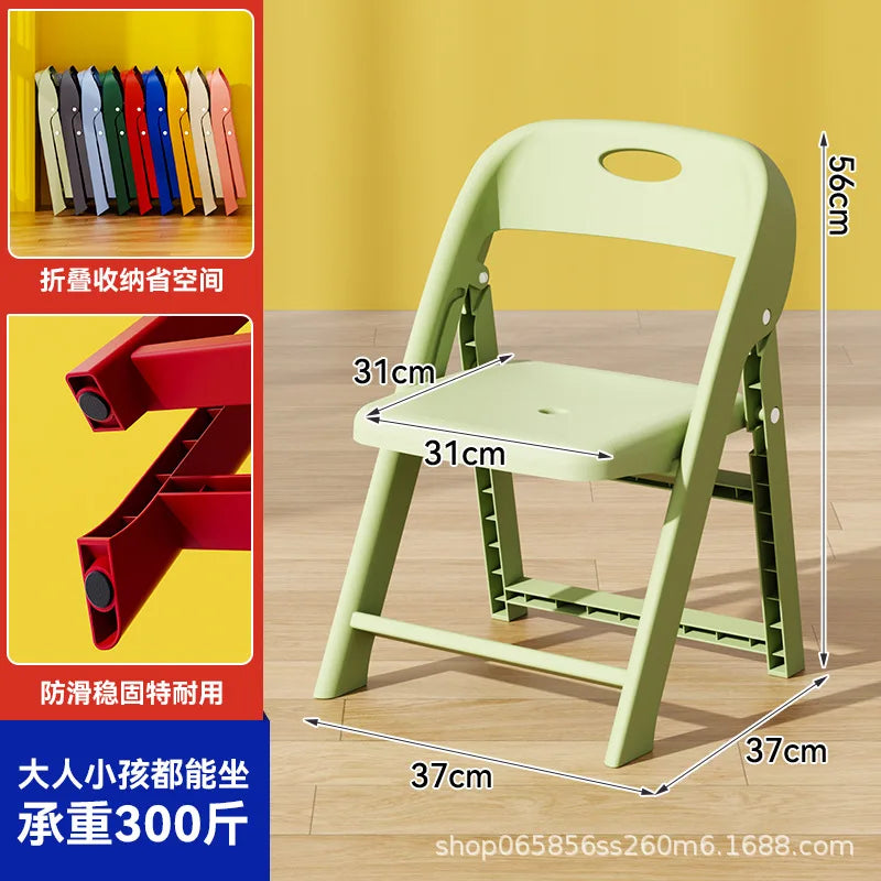 Folding Back Chair Small Bench Household Children's Non-slip Stool Thickened Living Room Shoe Changing Stool Kindergarten Chair