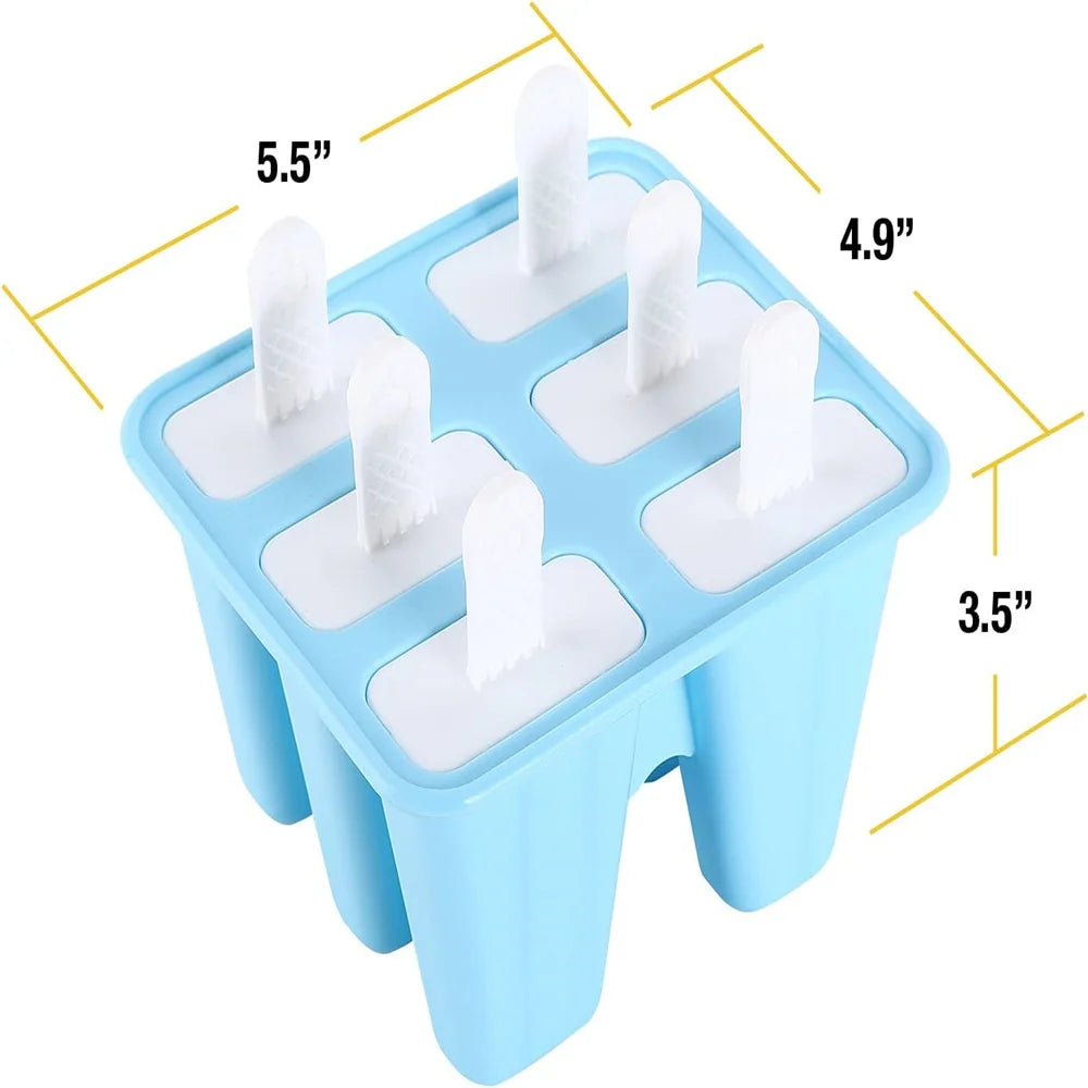 Popsicle Molds 6 Pieces Silicone Ice Pop Molds BPA Free Popsicle Mold Reusable Easy Release Ice Pop Make
