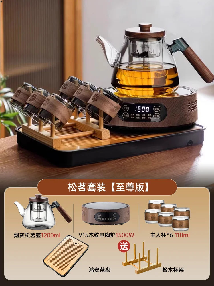 Tea Brewing Stove Set Glass Teapot Tea Brewing Household Small Electric Ceramic Stove Tea Tray Tetera Electrica
