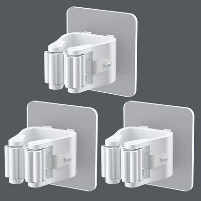 Multi-Purpose Strong Adhesive Wall Hooks – Mop & Broom Hanger