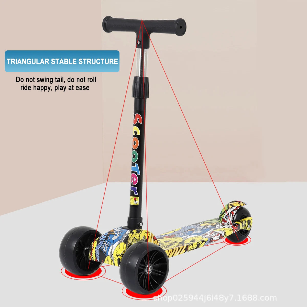 Kids Scooter 3 Wheels Folding Foot Scooters LED Shine Balance Bike Adjustable Height Skateboard Kick Scooter for Kids Sport Toy