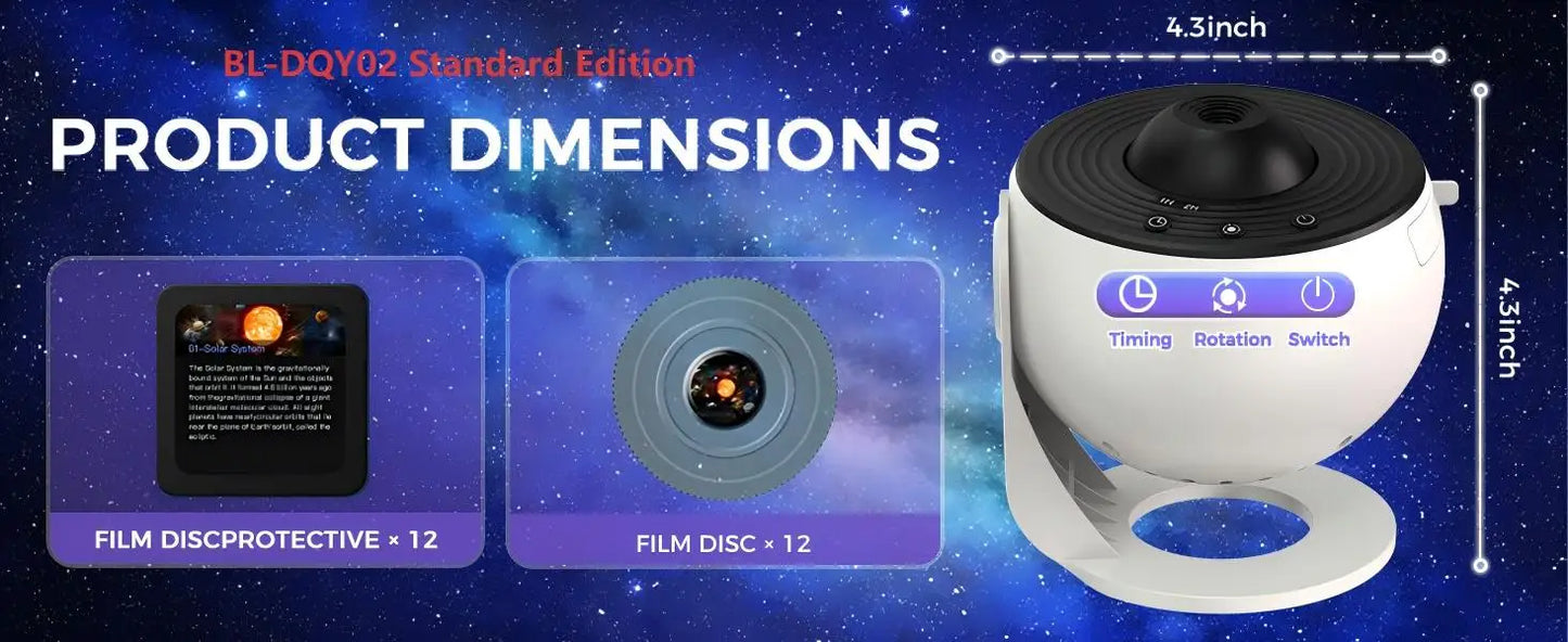 Galaxy Star Projector Night Light with Bluetooth & Wireless Remote Control