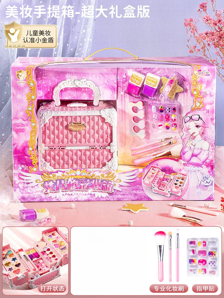 Kids Washable Makeup Girl Toys - Kids Makeup Kit for Girl, Real Make Up Set, Little Girls Makeup Kit for Toddler Kid Children Pr