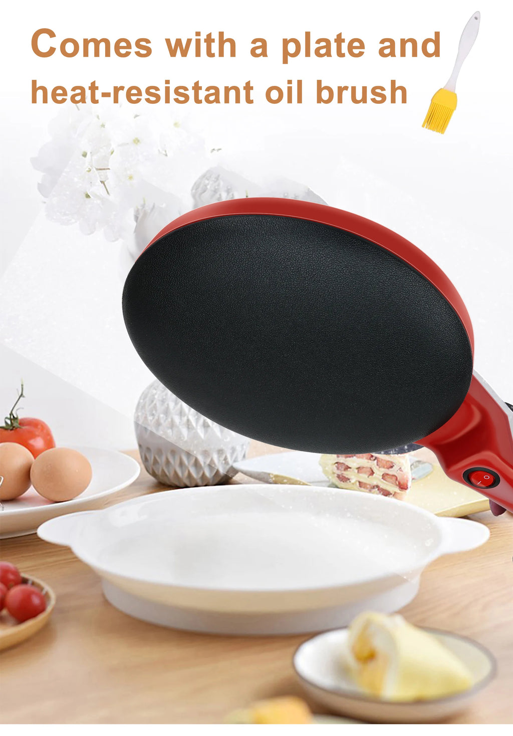 Electric Crepe Maker Pizza Pancake Machine Non-Stick Griddle Baking Pan Cake Machine kitchen Appliance Cooking Tools Sonifer