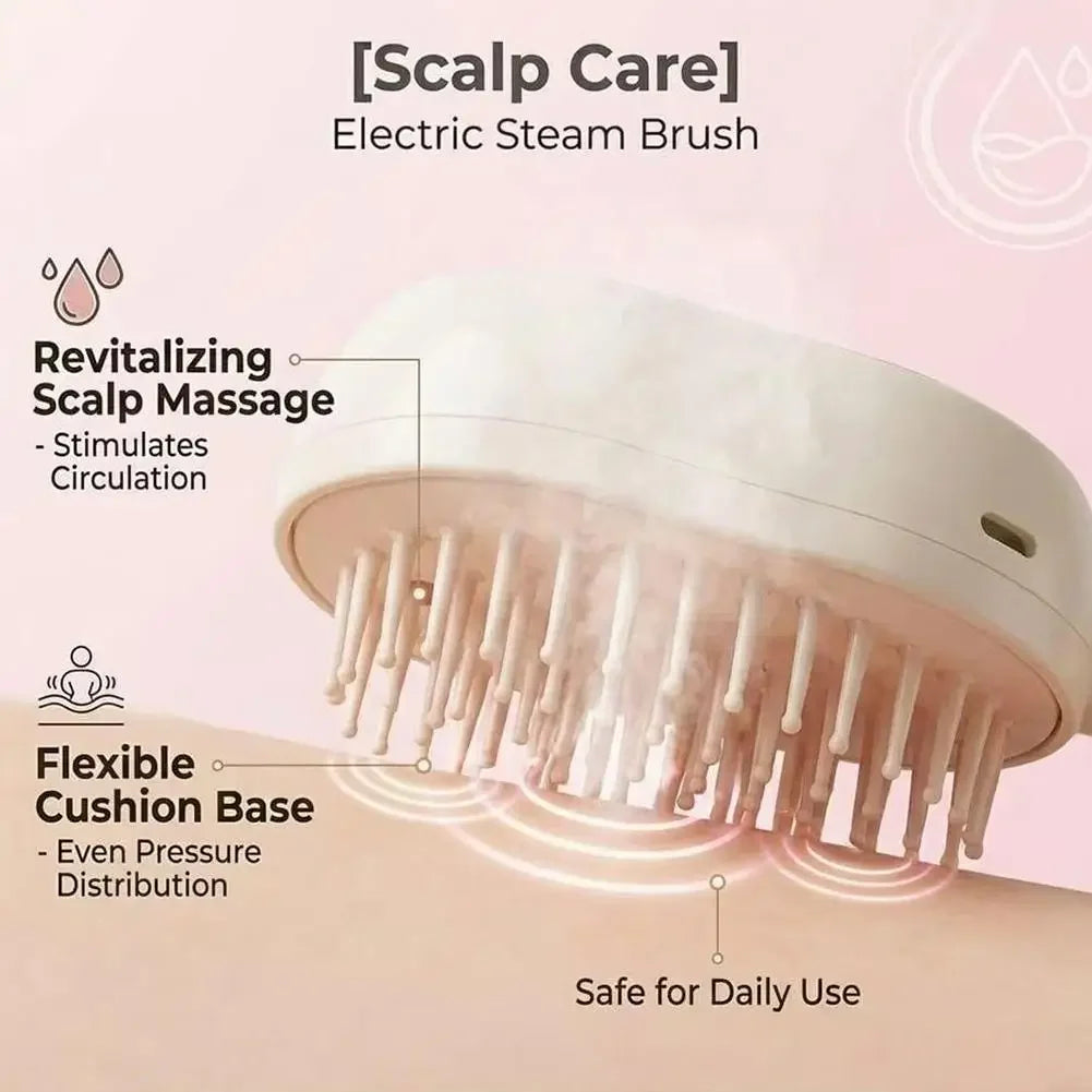 HOT Electric Spray Hair Comb Air Cushion Massage 3 in 1 Self Cleaning Steam