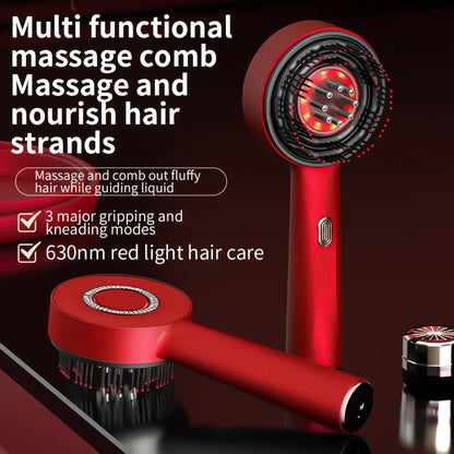 Electric Vibration Scalp Massager & Advanced Red Light Hair Growth Brush