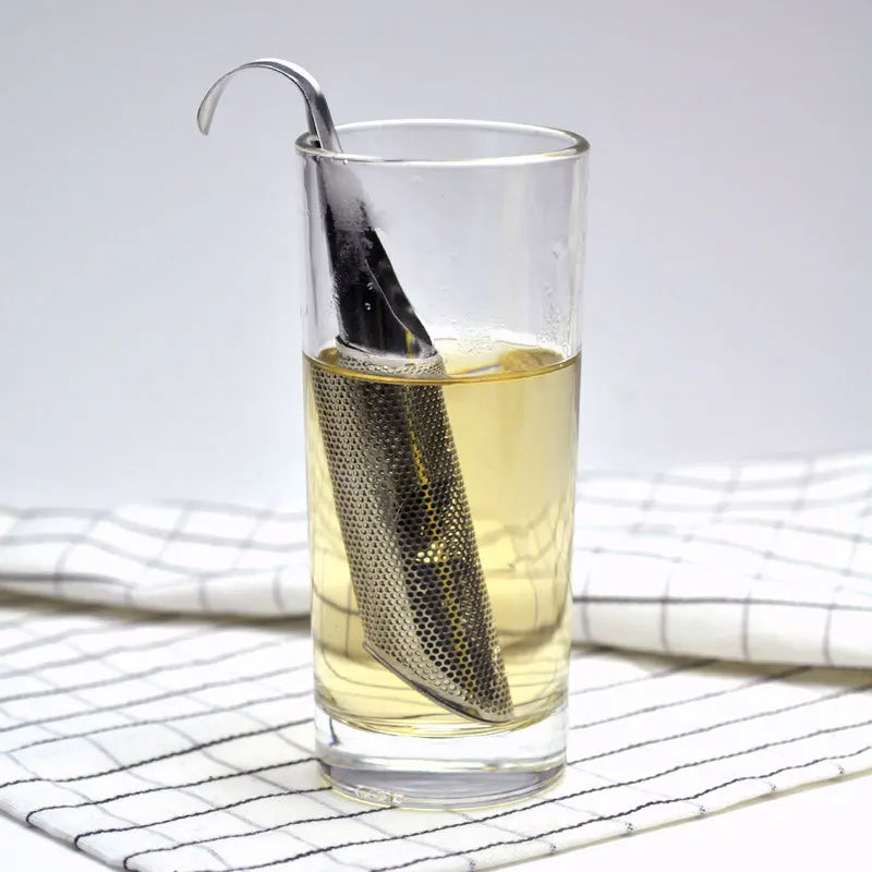 304 Stainless Steel Tea Filter Creative Portability Hanging Pipe Type Tea Leak Accessories Multi-Purpose Filter Kitchen Gadget