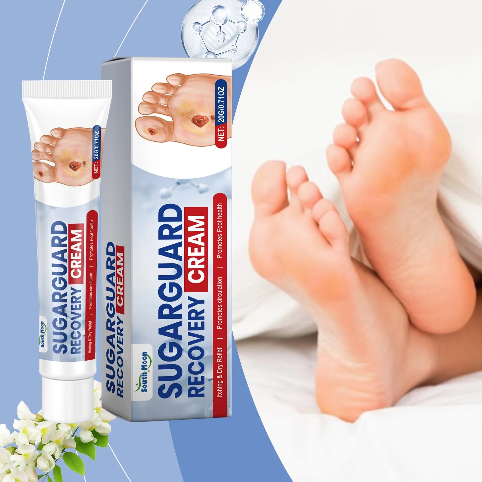Diabetic Foot Cream Soothes Discomfort Relief Feet Ulceration Stabilizes Blood Sugar Level Health Diabetics Treatment Ointment