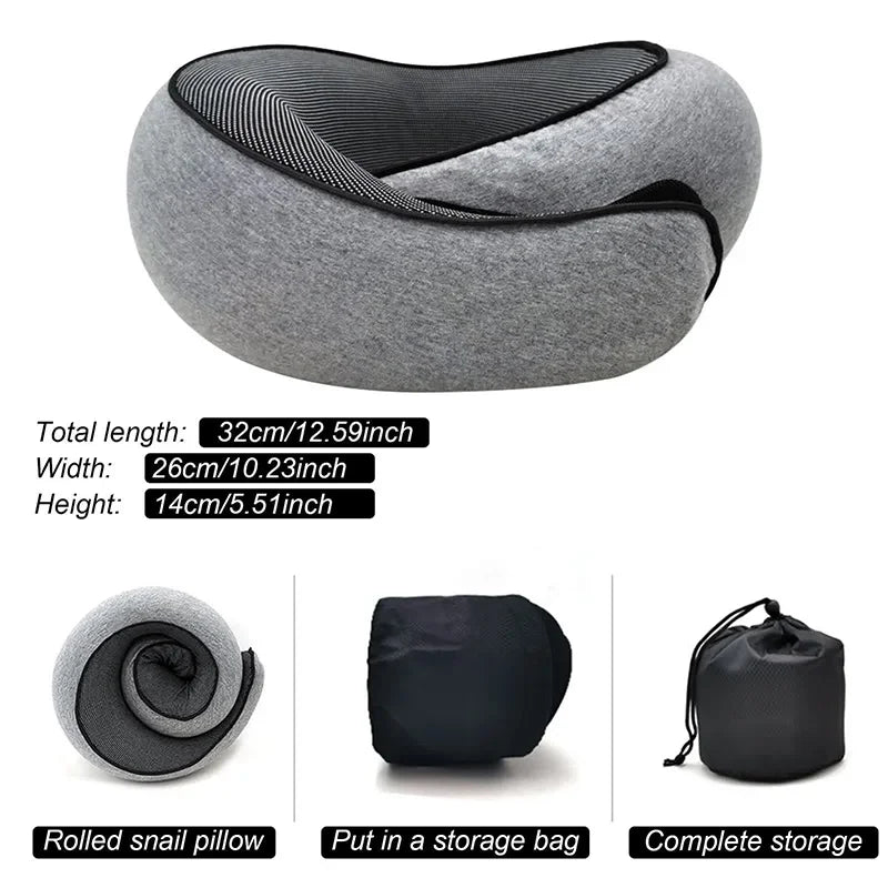 Memory Foam Neck Pillow – U-Shaped Ergonomic Travel Pillow with Adjustable Support for Airplane, Car