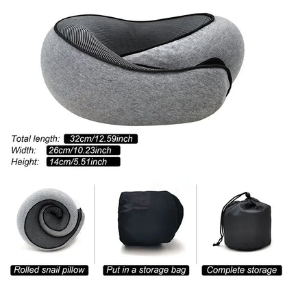 Memory Foam Neck Pillow – U-Shaped Ergonomic Travel Pillow with Adjustable Support for Airplane, Car