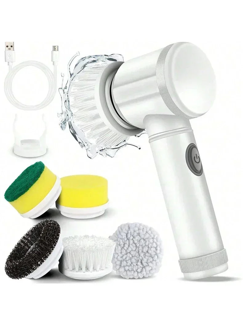 Spin Scrubber Electric Rechargeable with 5-in-1 Brush Heads