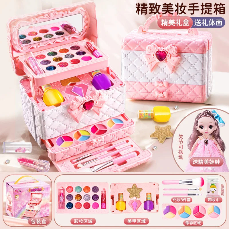 Kids Washable Makeup Girl Toys - Kids Makeup Kit for Girl, Real Make Up Set, Little Girls Makeup Kit for Toddler Kid Children Pr