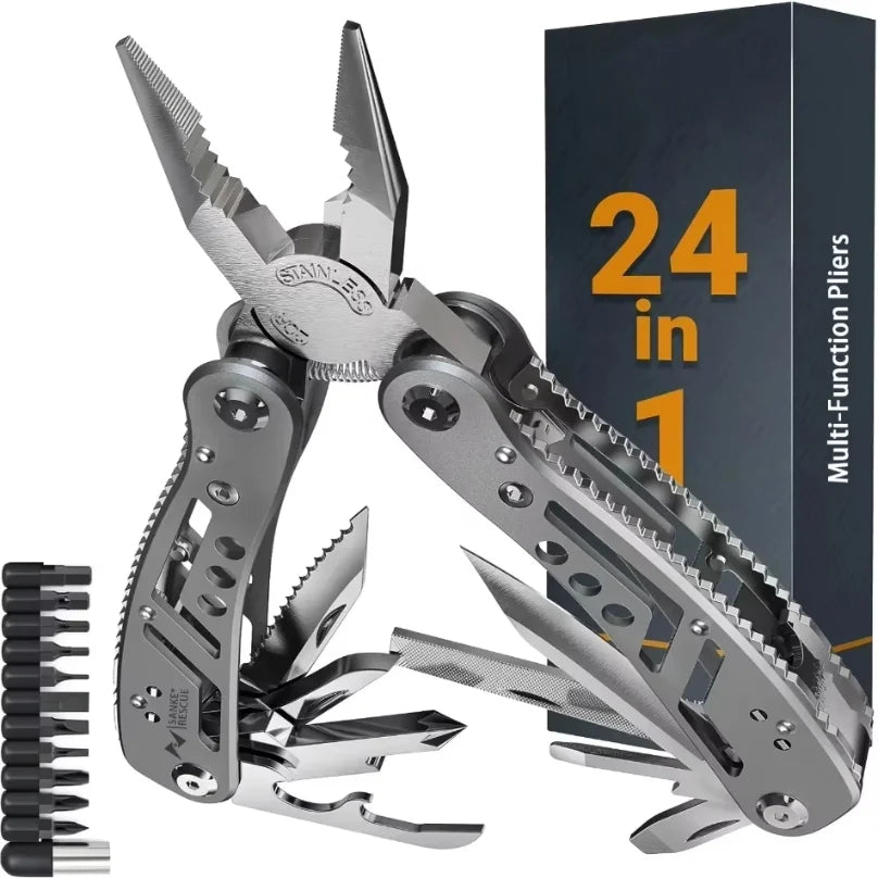 Multitool 24-in-1 Multitools Pliers with Professional Multi-tool for Survival Camping and Hunting Gifts for Men Dad Hus band