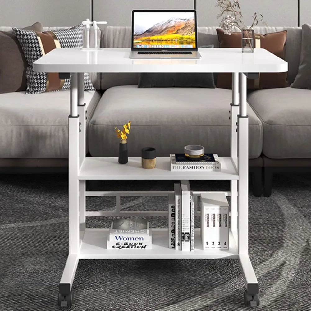 Height Adjustable Mobile Table Overbed Desk with Wheels Multi Color