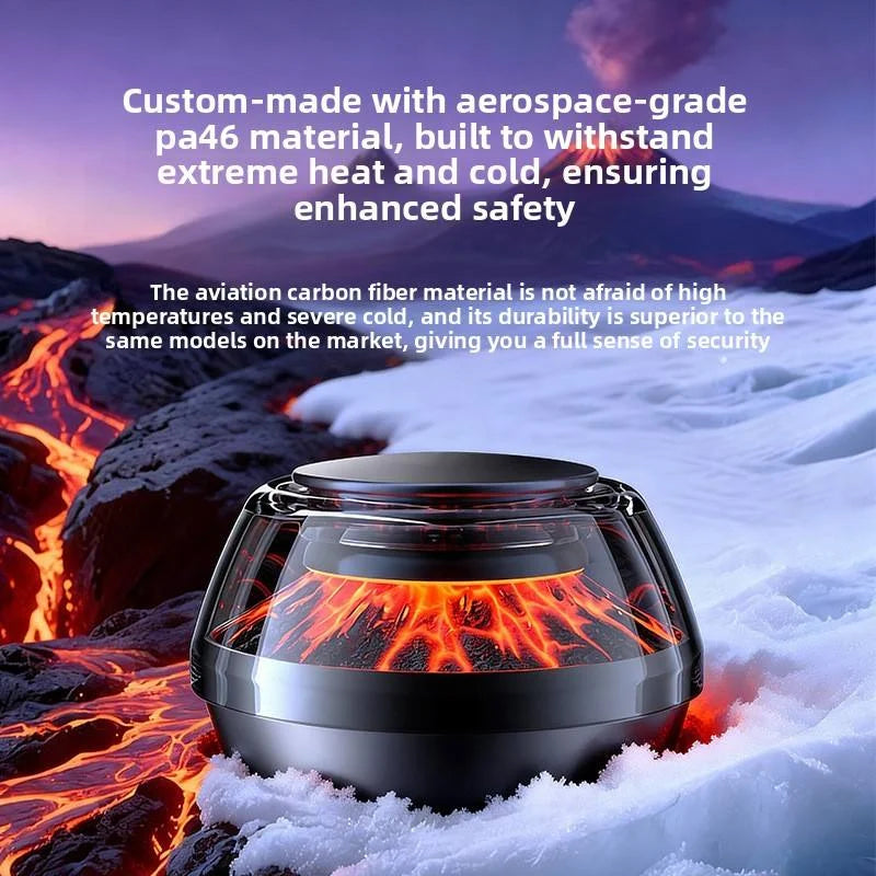 360° View Mirror Mount Volcanic Iceberg Car Diffuser - Air Purifying, Solar Powered, Forest & Floral Scents, Elegant Auto Decor