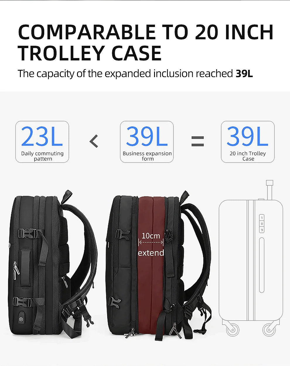 Men Backpack Waterproof Business Laptop Backpack  Travel Bag