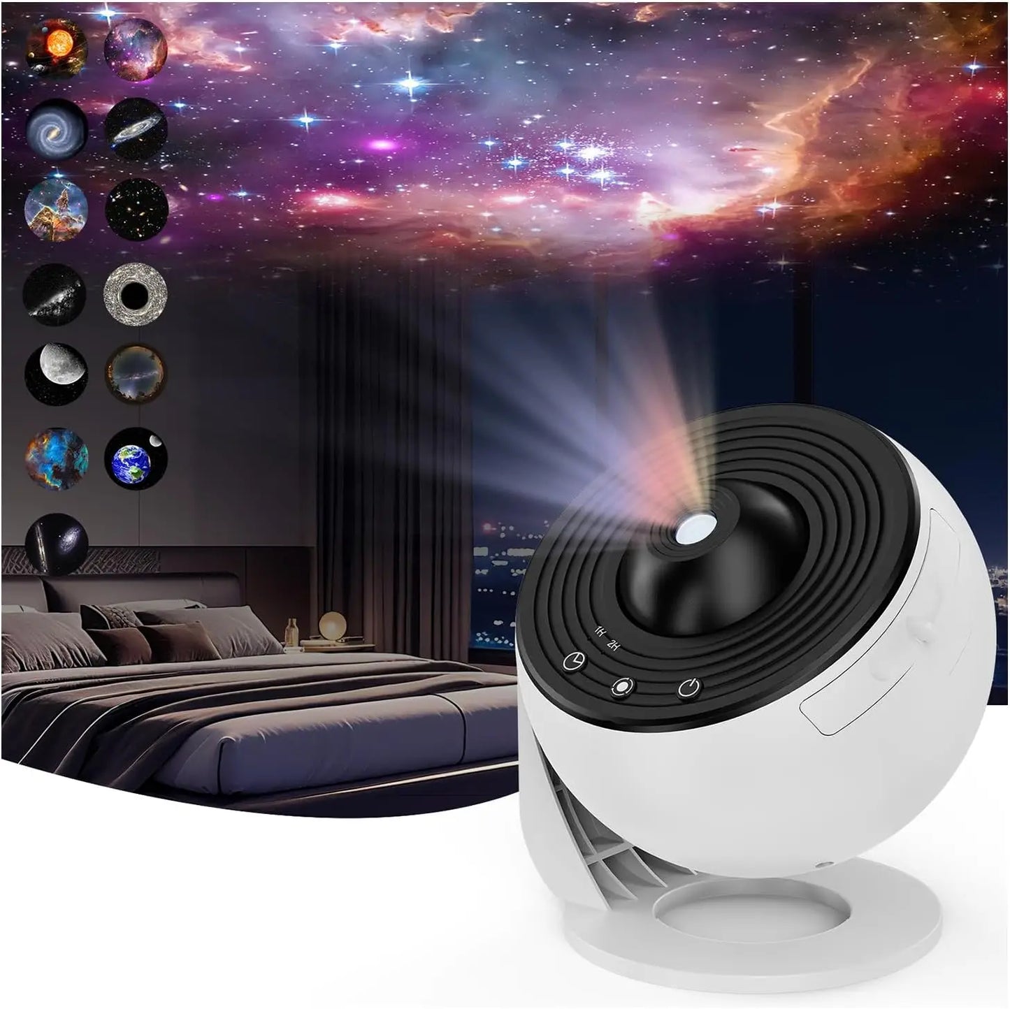 Galaxy Star Projector Night Light with Bluetooth & Wireless Remote Control