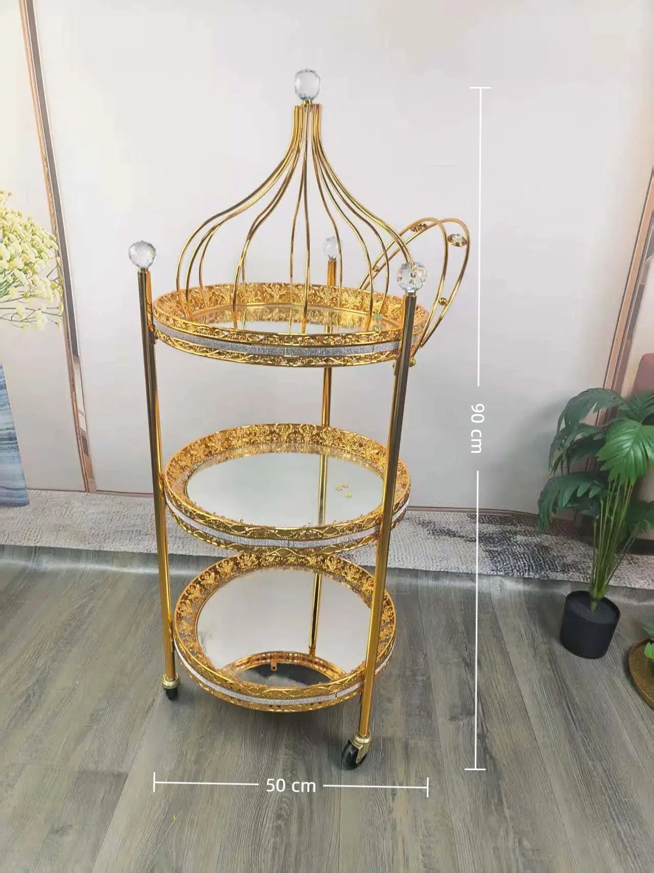 food truck trolley high-end metal glass light luxury retro food delivery dessert cart red wine mobile coffee table