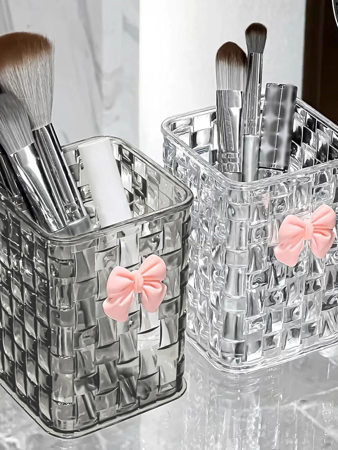 Clear Acrylic Makeup Brushes Storage Box Desk Cosmetic Organizer Lipstick Storage Nail Polish Display Stand Rack Jewelry Case