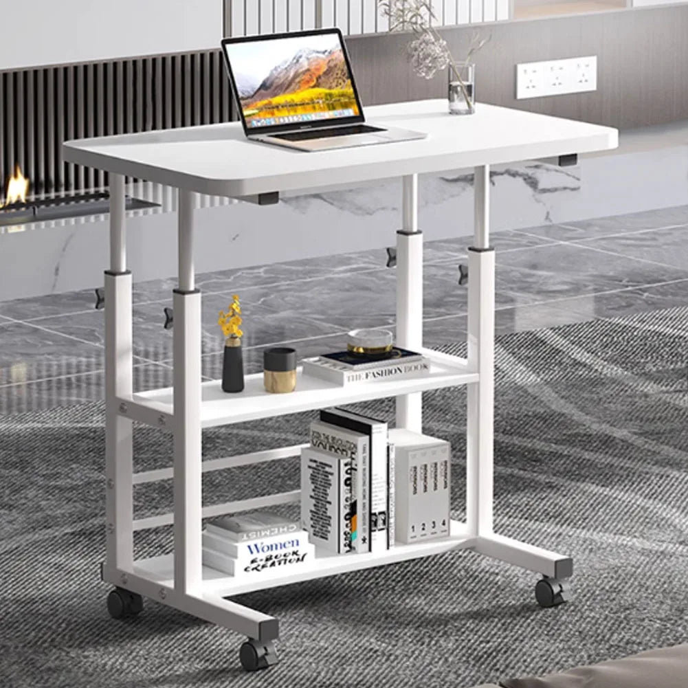 Height Adjustable Mobile Table Overbed Desk with Wheels Multi Color