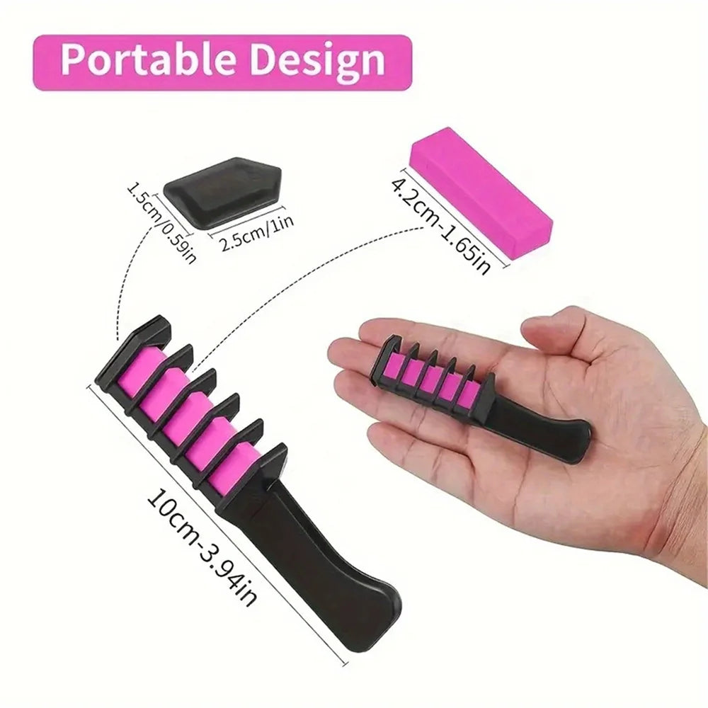 6/10PC Children S Hair Dye Comb Toy Set Girls Makeup Pretend Play Disposable Multi Color Hair Dye Outfit Role Playing Prop Set
